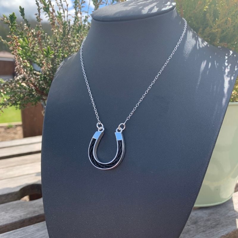 Inlaid Lucky Horseshoe Necklace